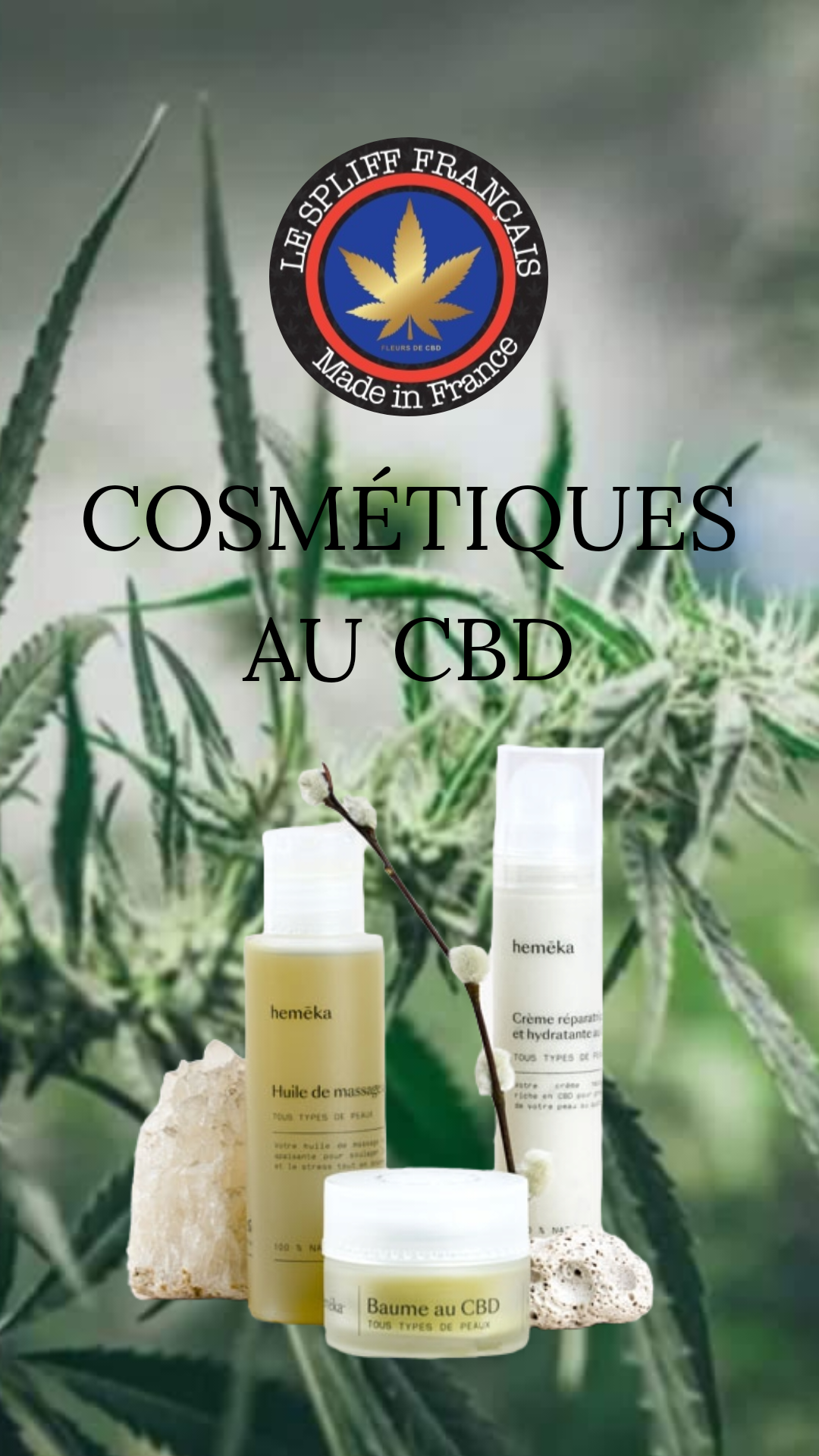 COFFRET TRIO Cosmétique CBD : BAUME + HUILE + CRÈME